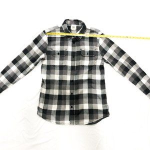 Vans gray plaid checkered button down size medium